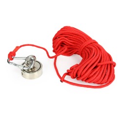 Magnete al Neodimio da pesca potente 170kg Ø60mm per metalli anello capicorda